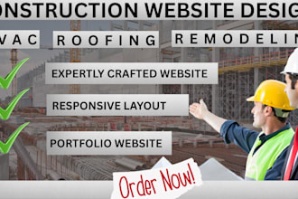 construction website hvac roofing contractor  or plumbing website