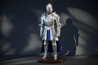 design full knight wearable armor 3d cosplay model pepakura costume helmet mask
