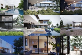 do 3d architectural design, exterior design, environment model, home decor, draw