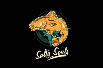 design hook good fishing team logo