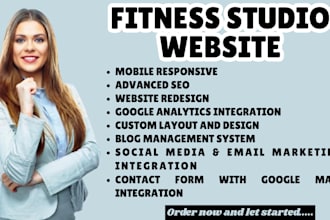 fitness studio website gym website booking website trainer website