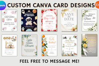 create custom canva templates editable greeting card digital invitation design