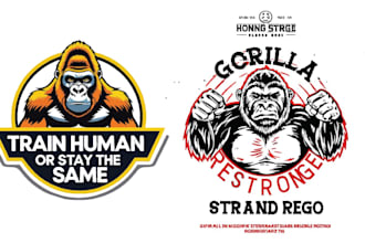 design vintage hand drawn t shirt gorilla logo