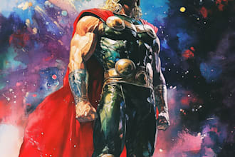 make concept art superhero character design for comics for you