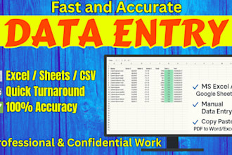 be your reliable data entry specialist for excel, typing, and web research
