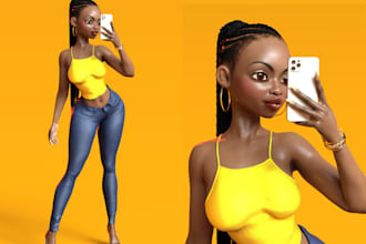 3d premium cartoon character, 3d pixar model, rigging, toy character in blender