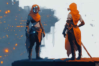 draw an fantasy or sci fi character and sci fi art