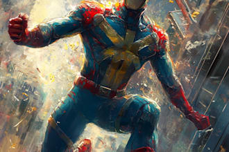 develop comic book superhero characters with concept art for you