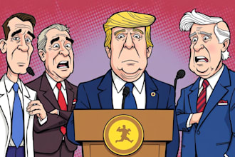 draw your political cartoon in unique style