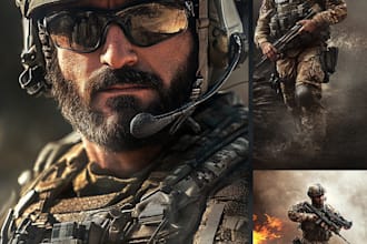 draw 2d game art military character design