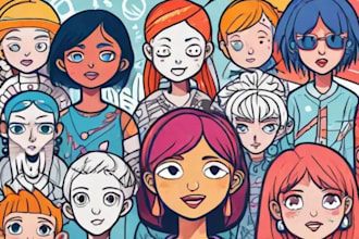 create cartoon doodle art illustration for your project