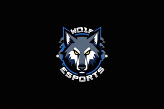 do wolf esport mascot logo design with business