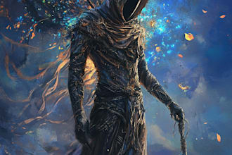 do dark fantasy art illustrations in a painterly style