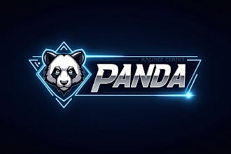 do panda esport mascot logo design with business