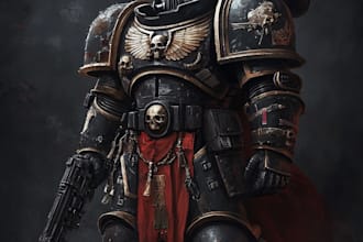 make a  warhammer 40k illustration