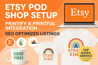 setup etsy print on demand shop design printify printful etsy pod store etsy SEO