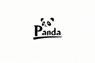 do wonderful panda black and white mascot logo design