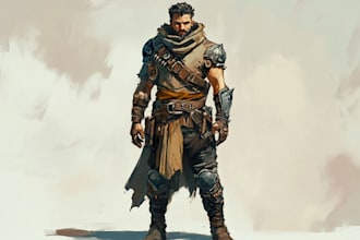 paint a character illustration in a fantasy world