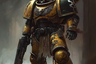 draw warhammer 40k illustration based on your description