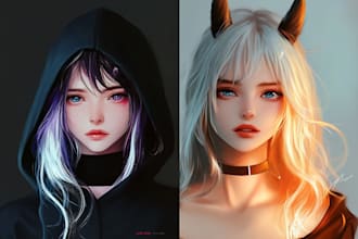 draw digital realistic or anime characters art and nsfw