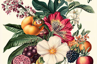 craft a beautiful botanical or floral illustration for you