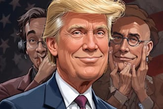 make a political caricature and cartoon art