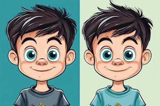 create simple cartoon portrait