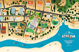 create a vector map illustration for any of your events