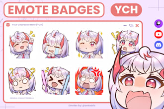 create ych emotes badge for twitch, youtube, discord