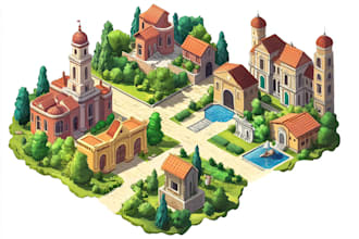 create 2d isometric illustration or map