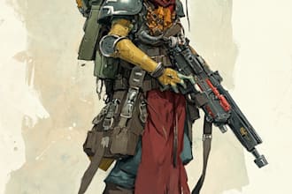 make a your  marine warhammer 40k character art