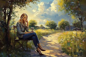 turn your picture into a digital oil painting portrait