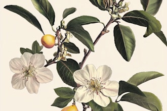 create watercolor botanical illustration of flowers, plants in your choice