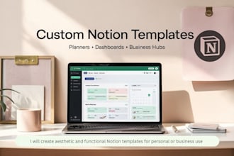 create aesthetic and functional notion templates for personal or business use