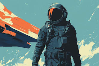 draw  a sci fi art and sci fi character