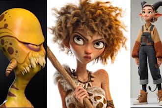 3d character modeling stylized 3d game character rigg sculpting for video game