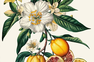 create a beautiful vintage botanical illustration poster
