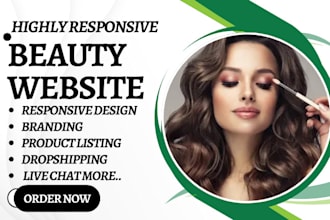 design beauty website cosmetic website salon website spa dropshipping store