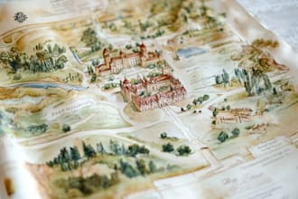 watercolor map illustration just for you