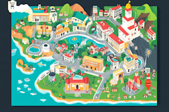create vector map, city map, site map, event map in illustrator