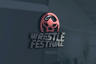 vintage wrestling logo business design