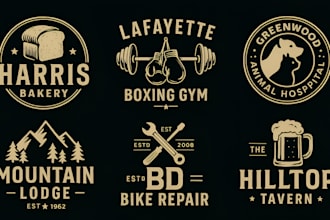 do vintage , retro , classic , badge , outdoor or business logo design
