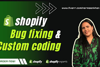 fix shopify bugs, custom coding, and shopify customization
