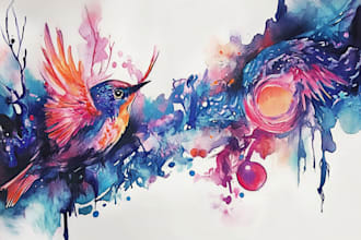 create a watercolor tattoo design