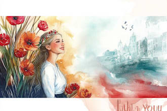 hand paint a watercolor illustration for you in my style