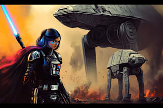 create star wars and sci fi illustration