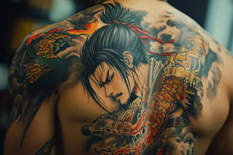 do anime manga tattoo design or illustration in my style