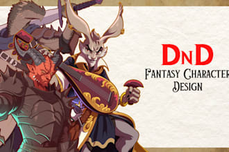 draw fantasy dnd art, monster character,and dnd party