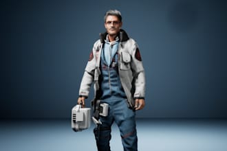 3d medic character model,modular model,arkit rig,3d human model,3d sci fi models