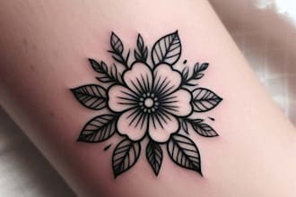 illustrate realism sleeve tattoo, minimalist, geometric
